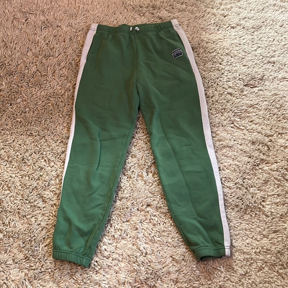 Abercrombie kids, 13-14, green and white sweatpants